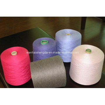 30s / 2 fil de polyester de fibre blanche crue